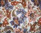 Blue-Orange-Multi Cotton-Rayon Floral Printed Lawn Woven Fabric By the Yard
